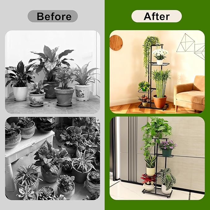 Plant Stand Indoor Outdoor, Corner Metal Plant Stands, Heavy Duty Tall Planter - Image 6