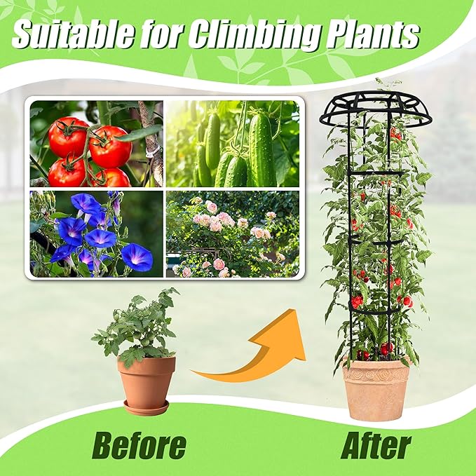 Garden Trellis for Climbing Plants Outdoor, 65 Inch Mushroom Top Trellis for - Image 6