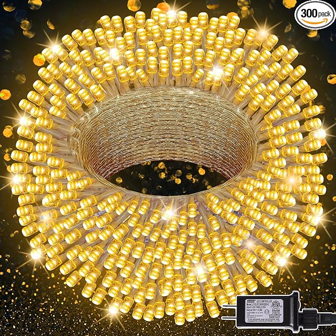 LJLNION 300 LED String Lights Outdoor Indoor, Extra Long 98.5FT Christmas Lights by LJLNION