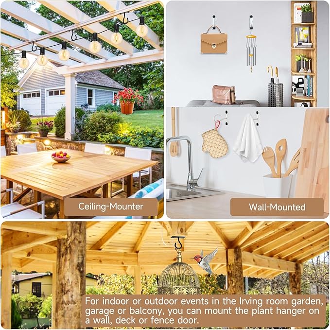 2Pack 2.5Inch Ceiling Hooks for Hanging Plant, Hanger for Indoor and Outdoor - Image 4