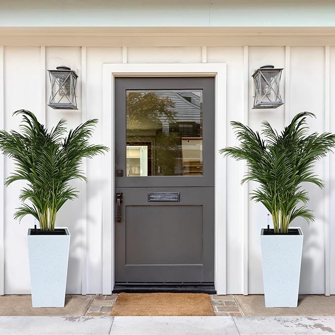 GarveeLife 22.5" Tall Planters Set of 2, Outdoor&Indoor Black Planter Pots - Image 8