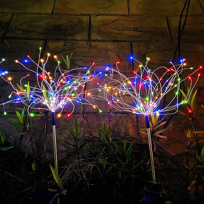 JJGoo Solar Firework Lights, 2 Pack 180 LEDs 2 Lighting Modes Solar Lights - Image 5