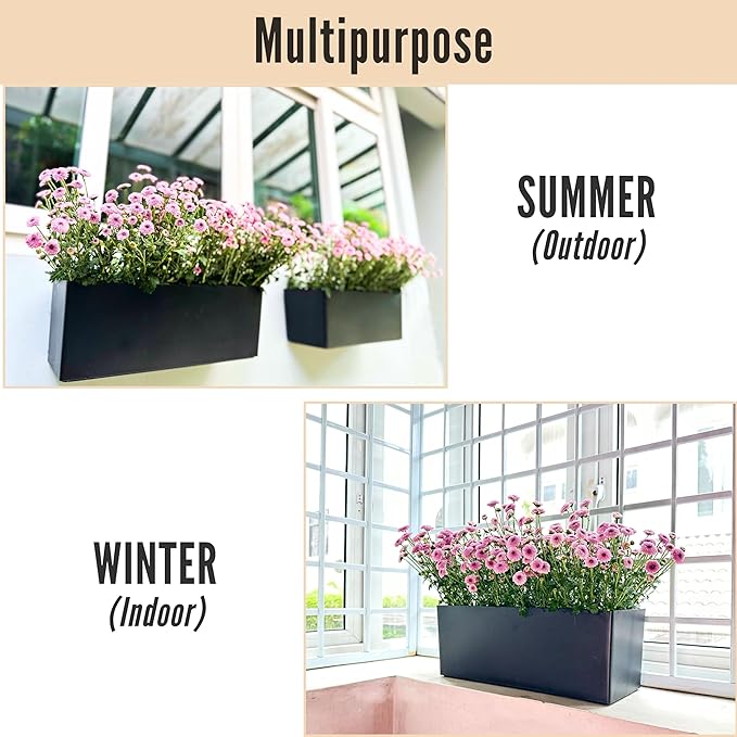 LaLaGreen Wall Planters for Outdoor Black Self Watering System Hanging Plant - Image 9