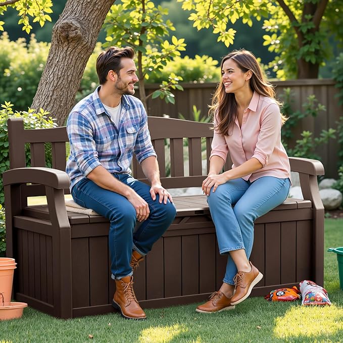 Flamaker 80 Gallon Storage Bench Outdoor Indoor, Durable All-Weather Seating - Image 6