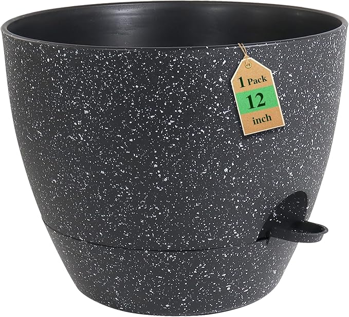 12 inch Large Self Watering Pots, Plant Pots by WSMKSZ
