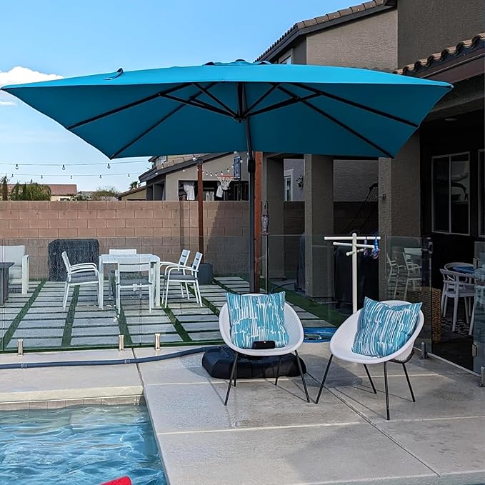 PURPLE LEAF 9' X 11.5' Patio Umbrella Outdoor Cantilever Rectangle Umbrella - Image 2