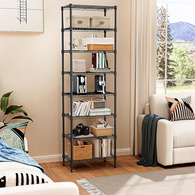 8 Tier 2000 lbs Storage Rack Metal Wire Shelving Unit, Storage Standing Shelf - Image 2