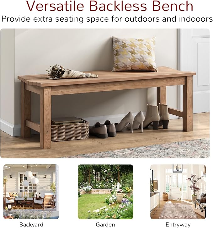 Stoog Outdoor Bench, 2-Person Outdoor Poly Lumber Backless Bench, Weatherproof - Image 7