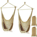 Barydat 2 Pcs Hanging Hammock Chair Boho Swing Chair Indoor Outdoor Cotton Rope by home