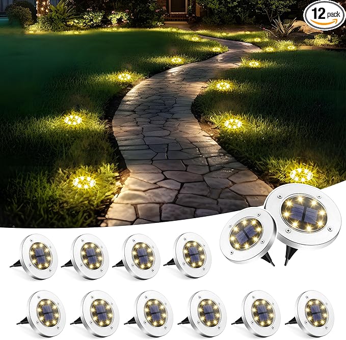 SOLPEX Solar Lights Outdoor Waterproof, 12 Pack Solar Ground Lights, Solar by Solpex