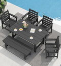 SERWALL Patio Dining Table and Bench Set by SERWALL