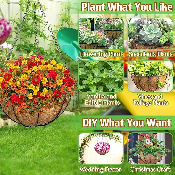 ZeeDix 2 Pack 20 Inch Large Hanging Baskets - Image 3