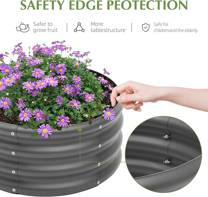 2-Pack 2x1ft Galvanized Raised Garden Bed, Outdoor Planter Bed, Metal Planter - Image 4