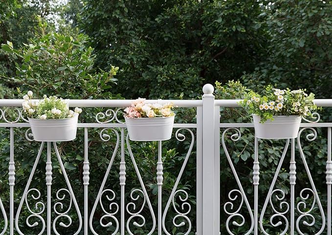 Dahey 3 Pcs 10.5 Inch Metal Iron Hanging Flower Pots - Image 4