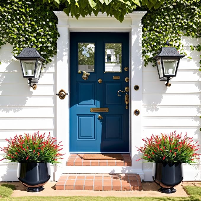 Artificial Faux Plants Flowers for Outdoor Decorations, Fake Monkey Grass for - Image 3