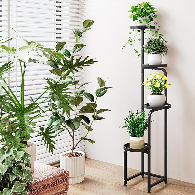 Plant Stand Indoor Outdoor 4 Tier Metal Plant Shelf - Image 5