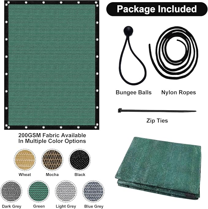 Artpuch 90% Sun Shade Cloth, 8 x 10 FT Pergola Shade Cover Canopy - Image 5