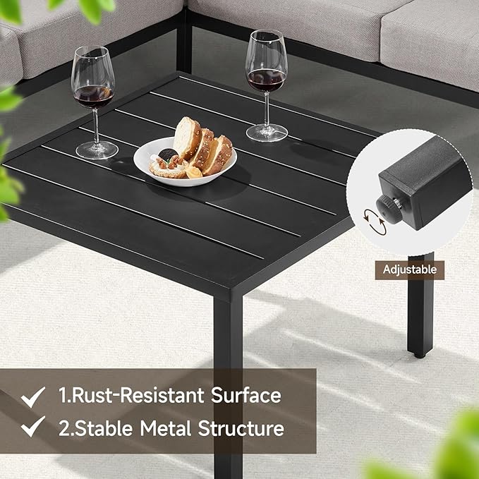 Patio Furniture Set, 6-piece Metal Sectional Furniture Sofa - Image 7