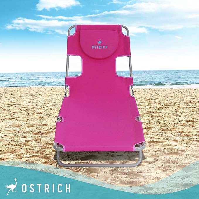 Ostrich Beach Lounge Chair, Folding & Reclining Outdoor Chaise Lounger - Image 4