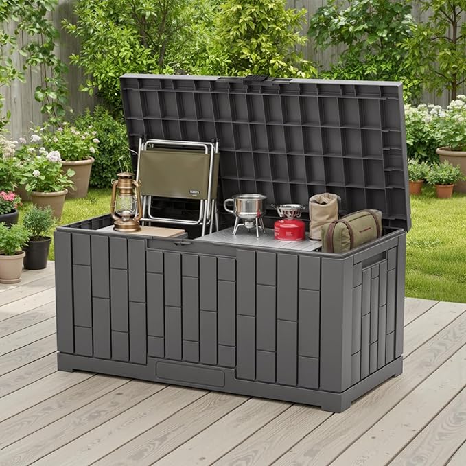NEWBULIG 60 Gallon Deck Box, Waterproof Outdoor Storage Box - Image 7