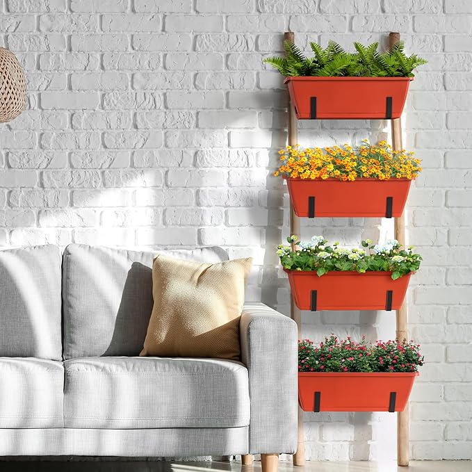 smusei Window Boxes Planters 17’’ Railing Planter Box - Image 7