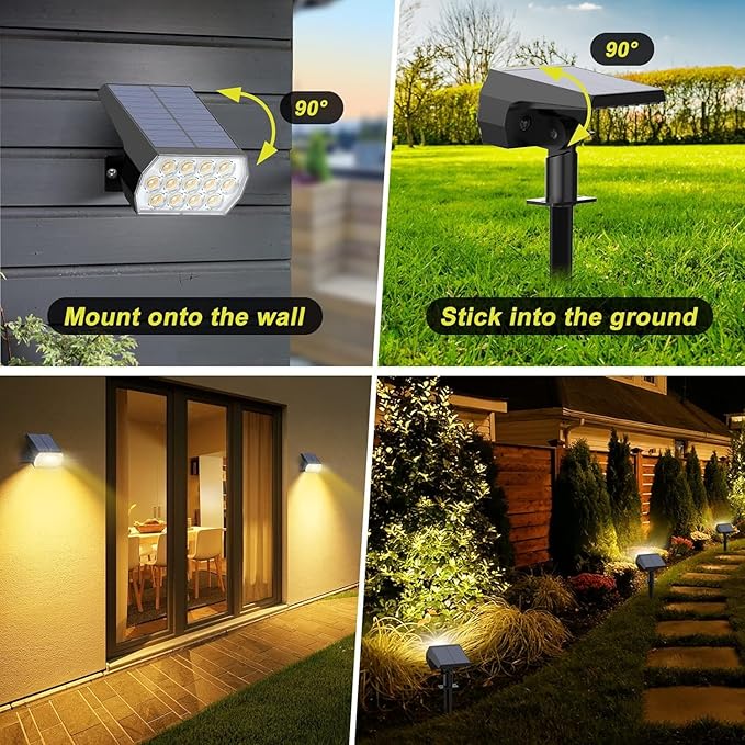 Solar Spot Lights Outdoor Waterproof IP65, 2-in-1 Solar Landscaping Spotlights - Image 5