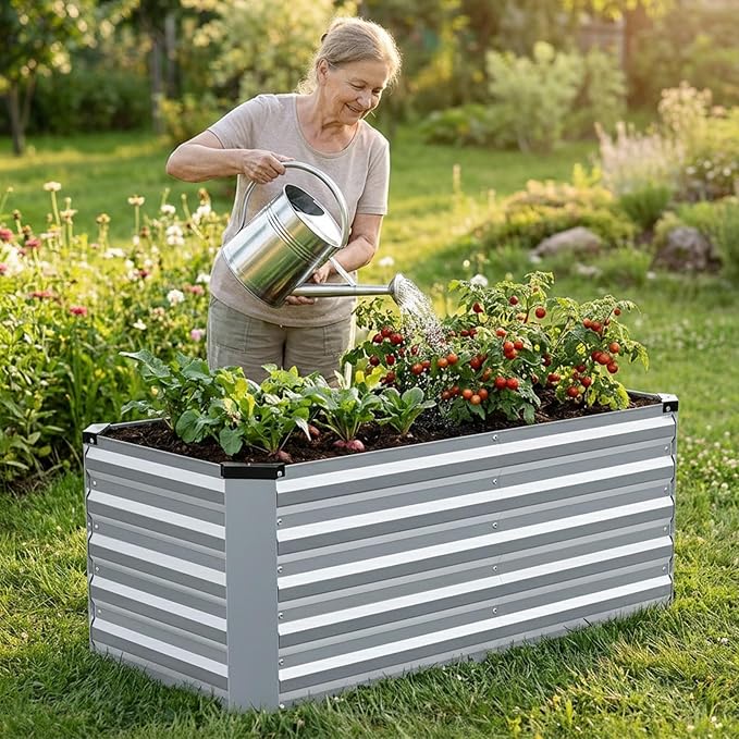 INNO STAGE 4x2x2ft Galvanized Raised Garden Bed, Raised Garden Bed Kit-Metal - Image 6