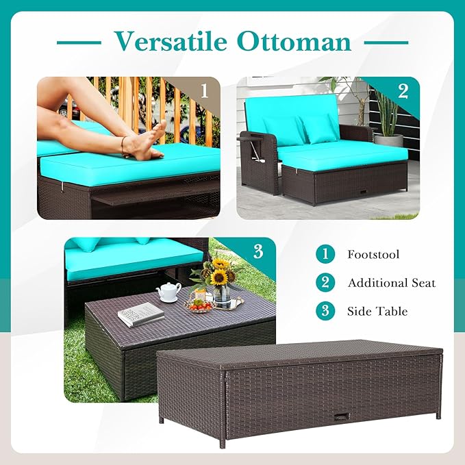 Tangkula Patio Rattan Daybed - Image 9