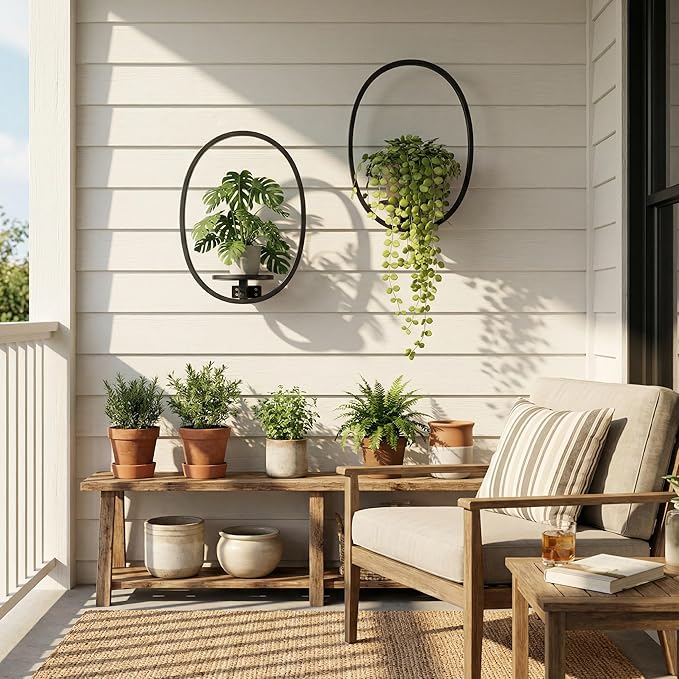 2 Pack Plant Stand Indoor Outdoor Hanging Planters - Image 6