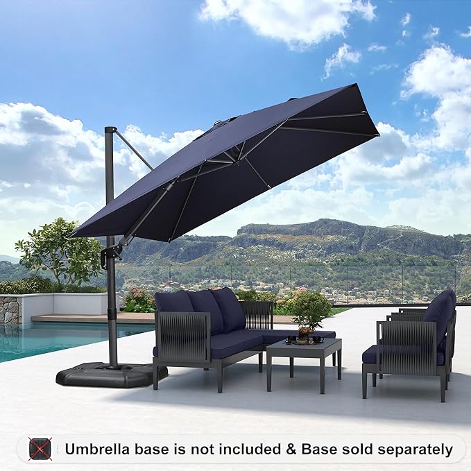 PURPLE LEAF 9.8' X 9.8' Left-right Tilting Patio Umbrella Outdoor Cantilever - Image 2