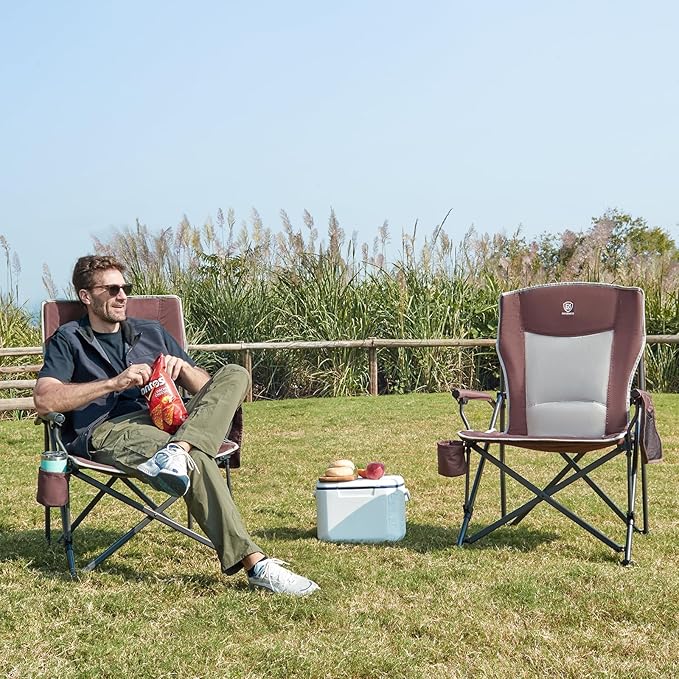 EVER ADVANCED Oversized Folding Camping Chair, - Image 2
