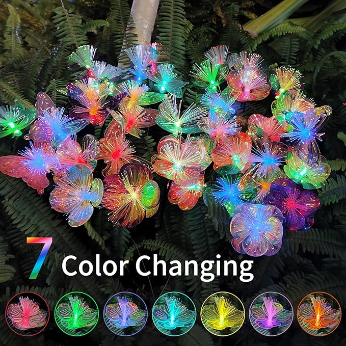 JJGoo 2 Pack Solar Garden Lights, Solar Flower Swaying Light - Image 7