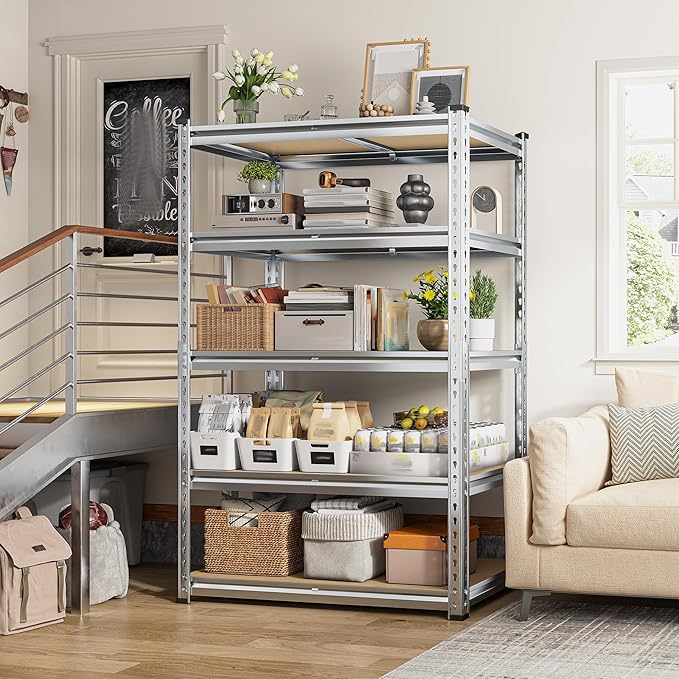 REIBII Garage Shelving, 5 Tier Storage Shelves Load 2400LBS, Adjustable Garage - Image 9
