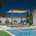 PURPLE LEAF 10' x 10' Aluminum Outdoor Pergola Modern Grape Trellis Retractable by Unknown