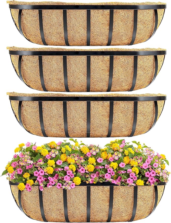 4pcs 24" Window Box Deck Railing Planter by LAWYAMAI