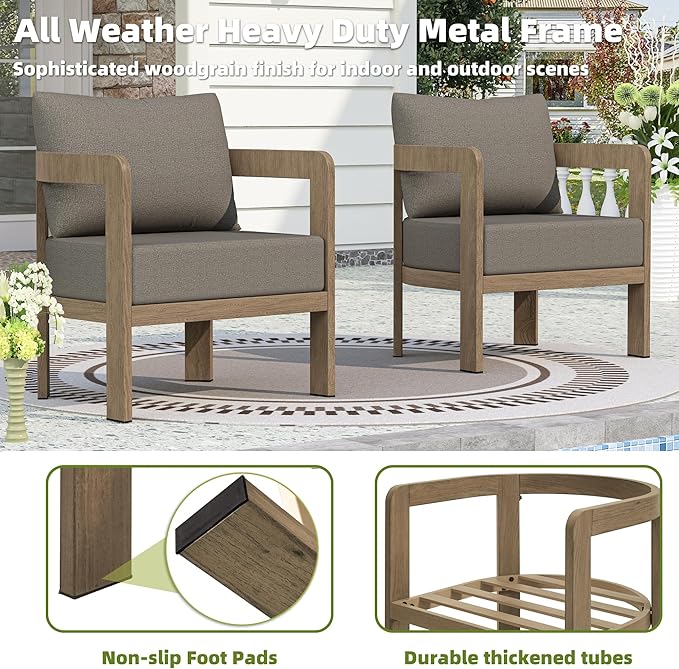 Outdoor Furniture Set, Metal Modern Outside Furniture - Image 5