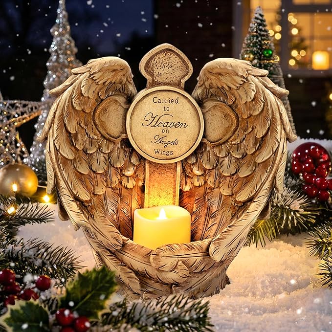 Solar Garden Angel Statue Light – Praying Guardian Angel Figurines - Image 2