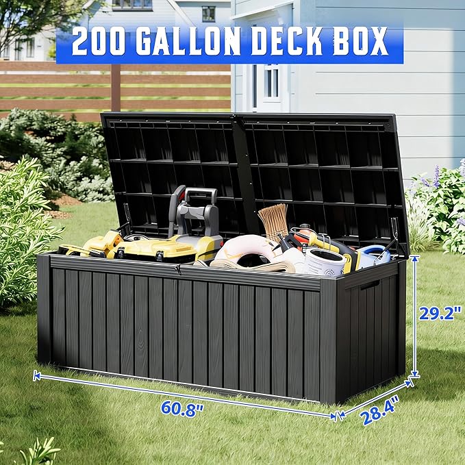 Outdoor Storage Box, Resin Deck Boxes Indoor and outdoor, Waterproof Storage - Image 2