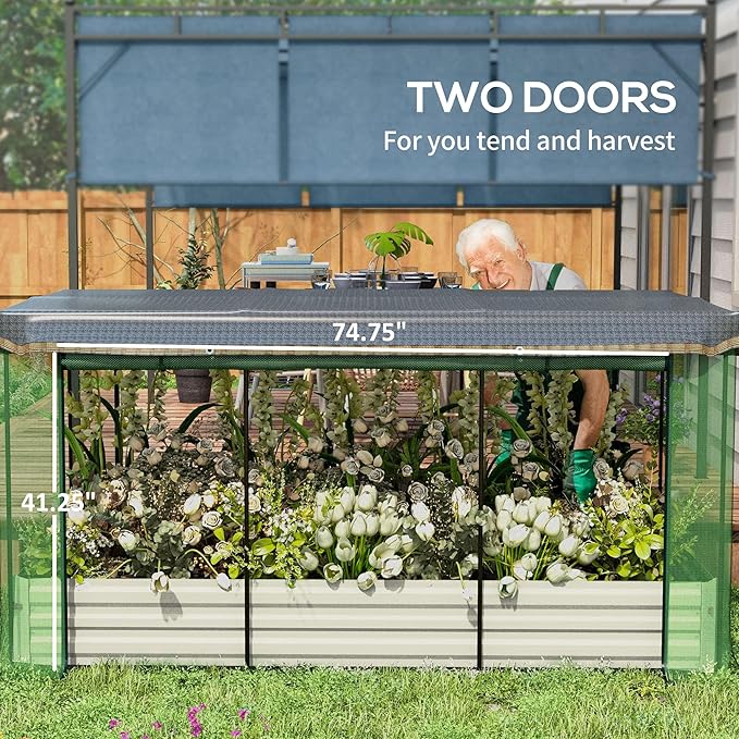 Outsunny 7.3 x 3.4 x 1 ft Galvanized Raised Garden Bed - Image 5
