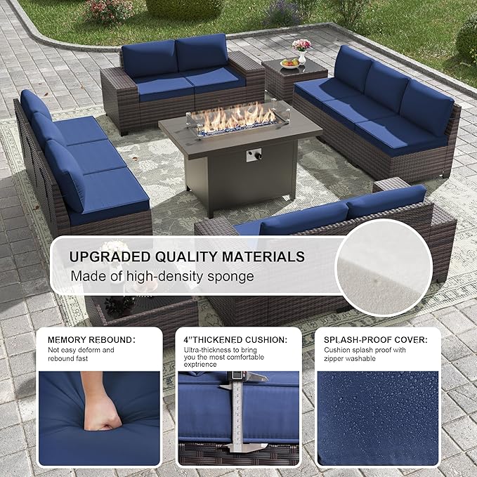 Kullavik 13PCS Outdoor Patio Furniture Set - Image 4
