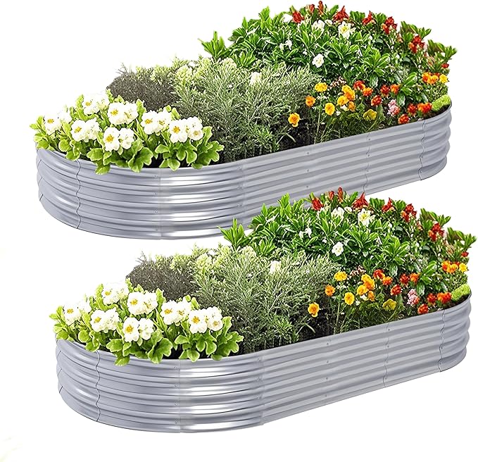 Galvanized Raised Garden Bed, Raised Beds by AmazStove