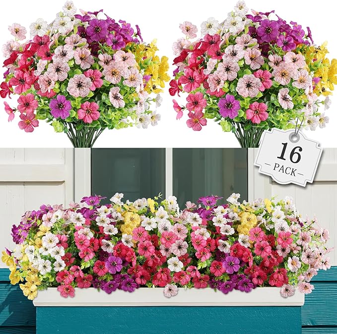AGIRL 16 Bundles Artificial Flowers by AGIRL