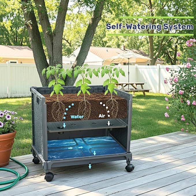 Raised Garden Bed with Tomato Planter Cage, Trellis Planter Boxes - Image 3
