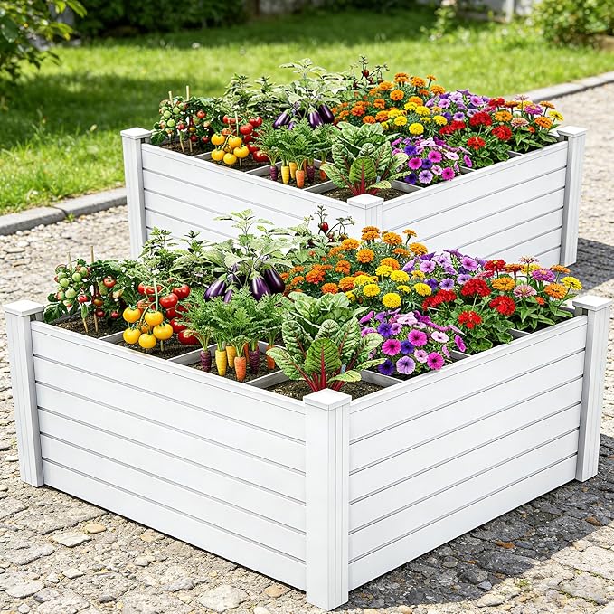 YITAHOME 48x48x24 in Plastic Raised Garden Bed 2pcs by YITAHOME