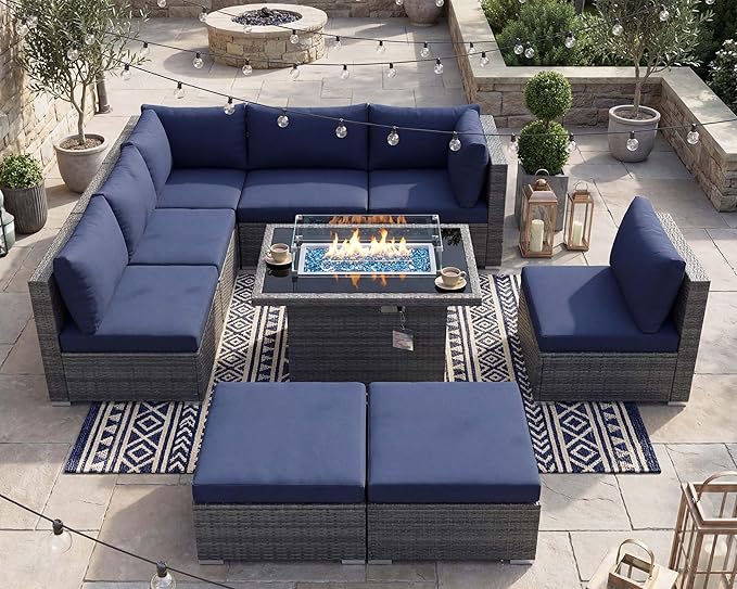 NICESOUL 9 Piece Oversized Outdoor Patio Furniture Set, 29.3'' High Back Comfy - Image 3