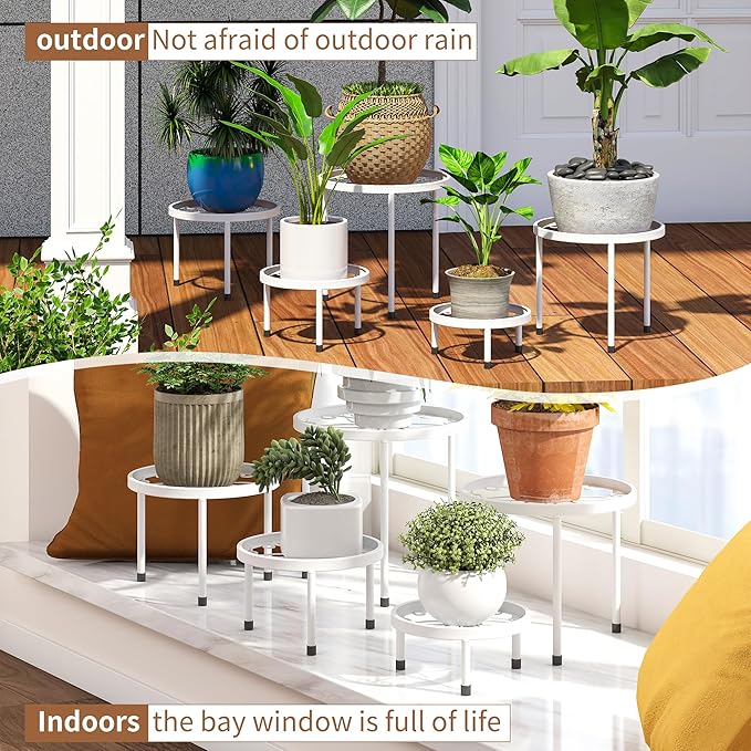 Plant Stand Indoor Outdoor 5 Pack Heavy Duty Metal Stand Multiple Plants - Image 6
