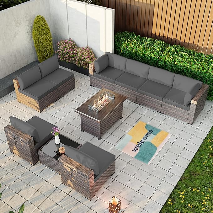 Kullavik 10 Pieces Outdoor Patio Furniture Set - Image 8