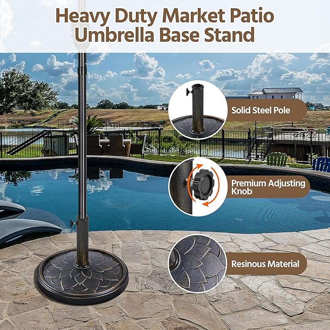 Yaheetech 18'' Patio Umbrella Base 26.5lbs Heavy Duty Antiqued Outdoor Market - Image 2