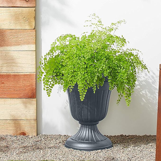 Arcadia Garden Products PL00GY Classic Traditional Plastic Urn Planter - Image 4