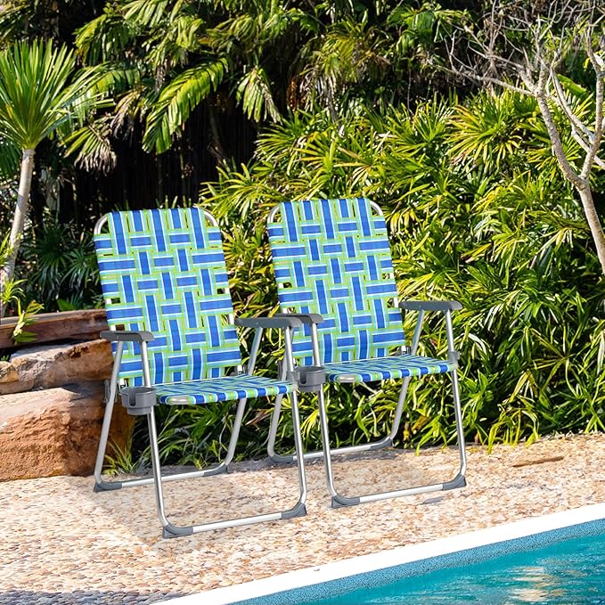 VINGLI Aluminum Patio Lawn Chairs Folding Set of 2 - Image 8